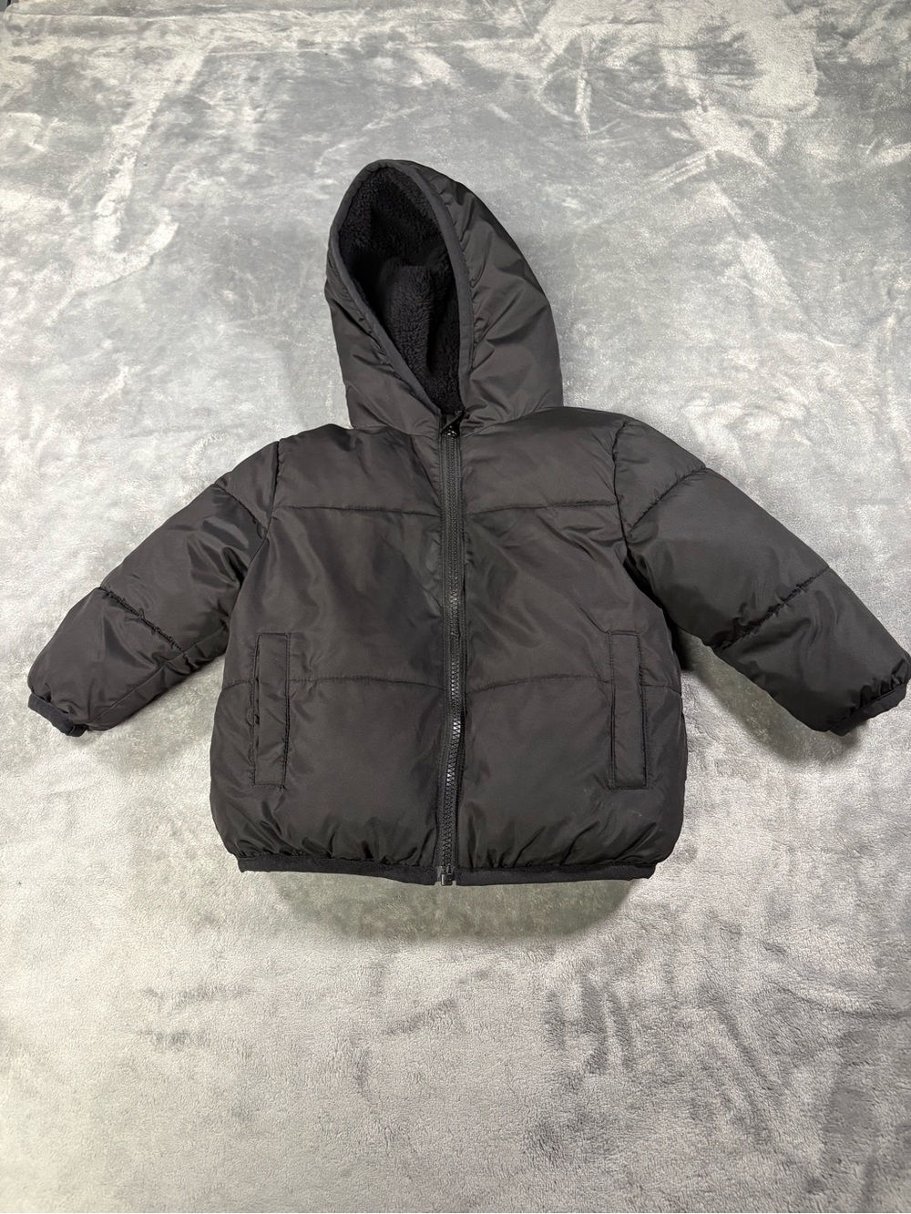 Swiss Tech Kids Black Hooded Puffer Jacket